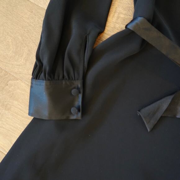 CO Essentials‎ Collection 2019 Long Sleeve Midi Dress Black Belted Sz XS - Picture 3 of 7